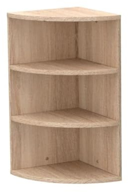 Coemo Eckregal Corner 60 Natur, Bücherregal 3 Fächer, Eckregal stehend, aus Holz 30x30x60 cm schmal, Holzregal