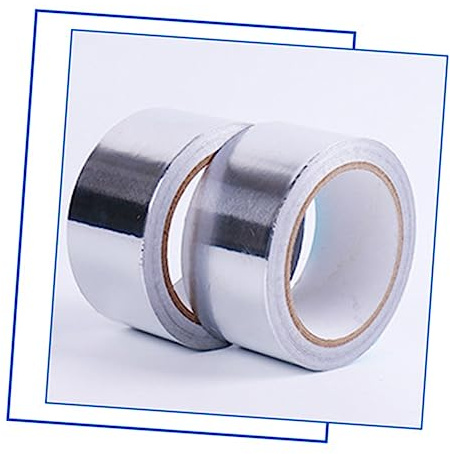 MUSISALY 0.05MM Aluminium Foil Adhesive Tape High-Temperature Sealing Tape for Ductwork Repairs and Insulation 50mm x 50m Roll Heavy-Duty and Self-Adhesive