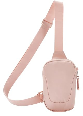 LARKSON Bolso de Hombro Señoras Hombres Rosado - Nils - Bolso de Pecho Antiborro para Ocio, Viaje, Senderismo, Festival - Compartimento para Móvil, Llaves, Cartera - Repelente al Agua