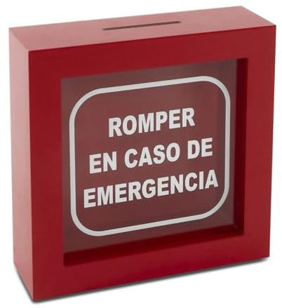 TIENDA EURASIA – Hucha de Madera | Cuadrada | Medidas 15x5x15 cm | Madera y Acrílico Transparente | Huchas Originales (Romper en Caso de emergencias)