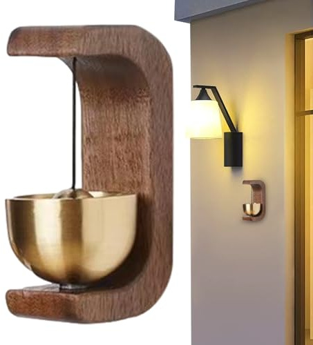Timbre De Tienda,Campanilla De Puerta De Madera - De De Latón con Imán Y Adhesivo