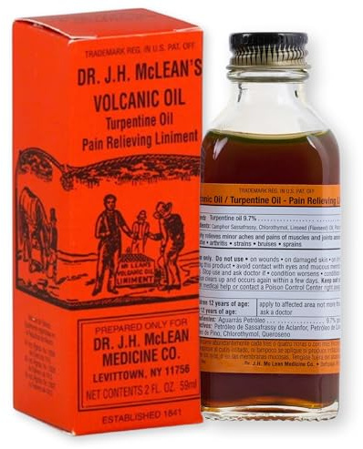 DR. J.H. McLEANâS Volcanic Turpentine Oil Liniment â Classic Topical Formula for Muscle and Joint Comfort â 2 fl oz