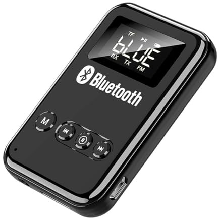 Ubric Bluetooth 5,0 mottagare sändare automatisk frekvensmodulering Bluetooth-adapter sändare ljudadapter inbyggd mikrofon, svart