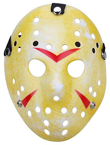 Boolavard Horror Halloween Costume Hockey Mask Party Puntelli Cosplay Maschera (Giallo)