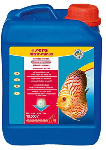 sera Nitrit-minus 2,5 Ltr. - Wasseraufbereiter Aquarium, Soforthilfe gegen Nitrit, entfernt bis zu 1,5 mg/l Nitrit pro Dosierung beugt Nitritpeak vor