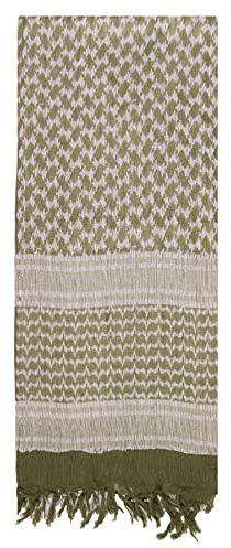 Rothco Lightweight Shemagh – Outdoor Tactical Camping Survival Head & Neck Essential (Olive Drab/White)