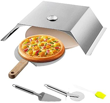 PAKLIF Kit de Horno for Pizza de 13 Pulgadas, Acero Inoxidable, Duradero, Incluye cámara for Pizza, fácil de operar, Jardines al Aire Libre, terrazas, Uso doméstico