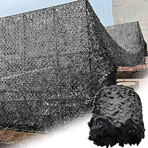 IRUGS Army Camouflage Netting, Outdoor Sunscreen Nets, Indoor Decoration Camouflage Net, Black Privacy Screen Fence, for Camping Hunting Camping Building Shelters (Size : 10x20m/32.8x65.6ft)
