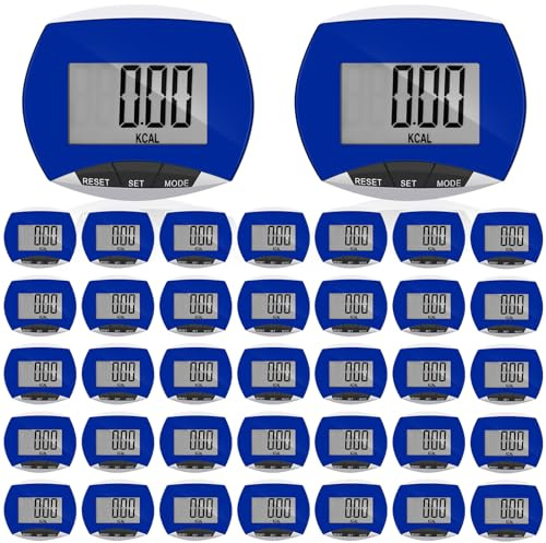 Weewooday Pedometer for Walking Steps and Miles Simple Pedometer Clip on with Large Digital Display Portable LCD Step Counter Bulk Gift for Women Men Adults(Blue,16 Pcs)