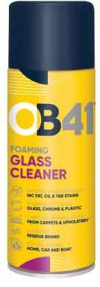 OB41 Foaming Glass Cleaner - Multi-Purpose Surface Cleaning Agent - Quick Acting Foaming Formula - Glass, Chrome, Plastics & More - 400ml