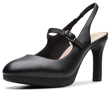 Clarks Women's Ambyr2 Grace Pump, Black Leather, 6 UK