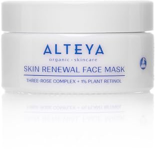 Alteya Organic Rose Hydrobiome Skin Renewal Face Mask 50ml - NaTrue Certified Organic with Three-Rose Complex and Plant Retinol - Evens out skin tone and provides long-lasting hydration