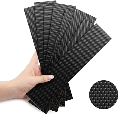 Maylanny Rubber Grip Tape Strips, 10 x 2 Ultra-Thin Strong Adhesive Non-Slip Strips for Indoor & Outdoor Use - Customizable, Versatile, and Comfortable Anti-Slip Solution (Black, 8 PCS)