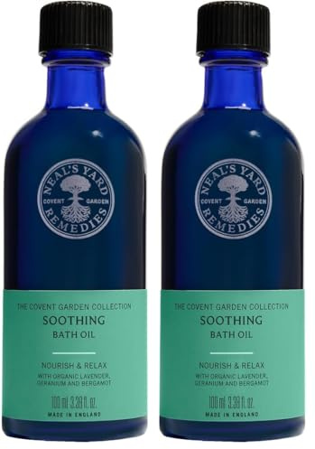 Neal's Yard Remedies Soothing Bath Oil | Relax Body & Mind w/Soothing Therapeutic Oils| 100ml (Pack of 2)
