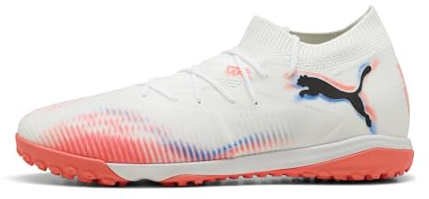 Puma Future 8 Match TT - Tenis de fútbol Unisex, Puma Blanco Puma Negro Rojo Brillante, 46 EU