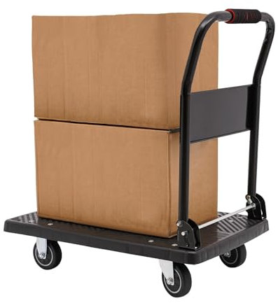 Carrello per il trasporto, carrello, carrello a piattaforma, carrello pieghevole con una sola mano con ruote silenziose, carrello piatto a mano