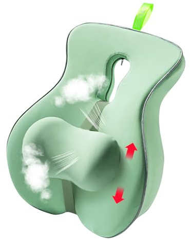 Cojín de apoyo lumbar, cojín para silla de espalda baja, cojín ergonómico para la parte inferior de la espalda, cómodo para leer, sentarse, viajar, conducir, adultos, ancianos, sofá, cama, silla
