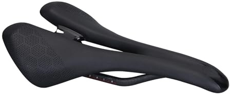 Genérico Sillín de Fibra for Bicicleta Carretera, MTB y montaña, Ideal for Ciclismo, Trail Carreras. Asiento cómodo(Black)