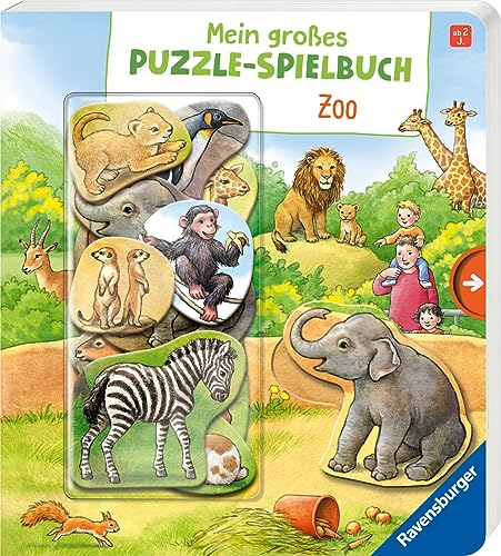 Mein großes Puzzle-Spielbuch: Zoo - Kinderbuch ab 2 Jahren, mit 10 Puzzleteilen