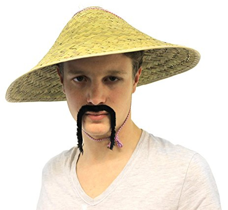 Chapeaux chinois adulte en paille. Chapeaux conique traditionnel. ( X24 )