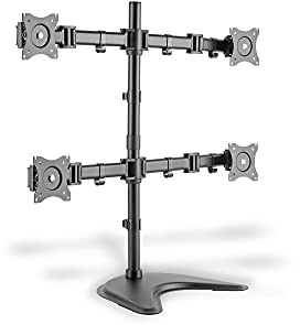 DIGITUS Soporte para monitor - Soporte - 4 monitores - Hasta 27 pulgadas - Hasta 4x 8 kg - VESA 75x75, 100x100 - Negro