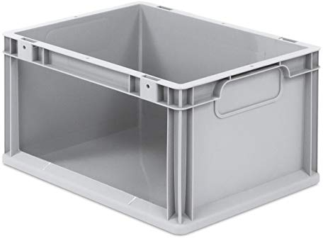 aidB Eurobox NextGen Store Seite offen, 400x300x220 mm, robuste Regalbox mit Entnahmeöffnung, stapelbare Kunststoffkiste, ideal für die Industrie