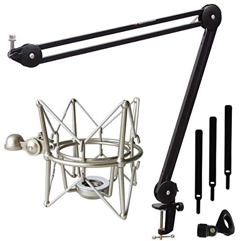 keepdrum MS138 Gelenkarm-Stativ Mikrofonarm + MS088SV Mikrofon-Spinne für Rode Mikrofone