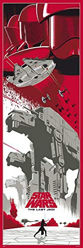 POSTER STOP ONLINE Star Wars Episode VIII - The Last Jedi - Door Movie Poster (Millennium Falcon & AT-AT's - Pop-Art Design) (Size 21 x 62)