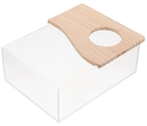 POPETPOP Small Animal Sand Bath Box Pet Shower Room Hamster Digging Sand Container with Lid Pet Bathtub for Hamsters Mice Gerbils