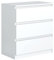 meble masztalerz Kommode Weiss Matt mit 3 Schubladen 70 cm, Sideboard Wohnzimmer, Kommode Schlafzimmer H: 78,5 cm, B: 70 cm, T: 39 cm Kommode mit Schubladen, Schubladenschrank