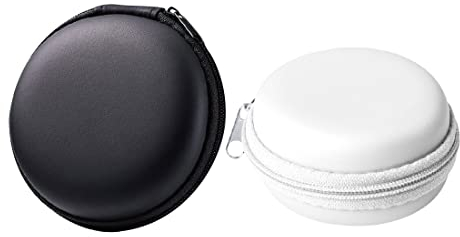 2 Stück Kopfhörer Aufbewahrung Mini Kopfhörer Tasche Headset Aufbewahrung Ohrhörer Schutztasche für Earphones Schwarz, Weiss