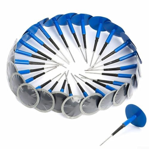Zoegneer Set di 24 tappi a fungo per riparazione pneumatici pneumatici con toppe in gomma per Kaidis, 36 x 4 mm