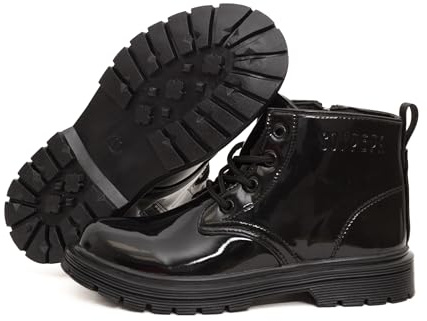 SOY PEPA Botas para Niños Tallas 25 a 37 | Botines con Cordoneras 4 Colores Negro, Azul, Rosa y Amarillo (Negro, Sistema tallas calzado EU, Adolescente, Números, mediano, 36)
