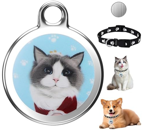 CJBIN Tractive Tracker GPS pour chat, mini traceur pour chien, avec collier, traceur GPS Tractif, étanche, suivi de la localisation en temps réel des chiens et des chats