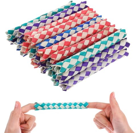 YIPFEN 20 pezzi Colori Assortiti per Feste di Compleanno Petardi Miniciccioli Chinese Finger Traps di Legno Cattura delle Dita per Bomboniere e Forniture