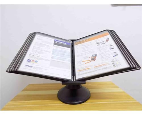 Organizador De Referencia Escritorio Colorido, Carpeta Exhibición Plegable Con 10 Bolsillos, Sistema De Referencia Escritorio, Carpeta Exhibición Plegable De Escritorio(Black)