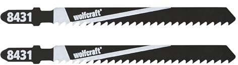 wolfcraft 8431000 Lot de 2 Lames HCS de scie sauteuse 75 mm queue en T
