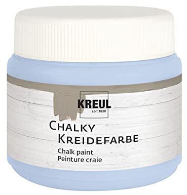 Kreul 75316 – kritfärg, vintage blå i 150 ml plastburk, mjuk – matt färg, krämig täckande, snabbtorkande, för effekter i använd look