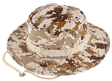 QMFIVE Sombrero Redondo Táctico, Sombrero de Camuflaje Boonie Gorra de protección Solar para el Aire Libre Fishing Climb Camping (AOR1)