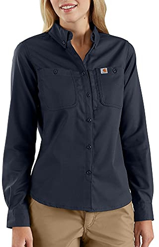 Carhartt, Camicia da lavoro a manica lunga serie Rugged Professional™, Relaxed Fit Donna, Navy, S