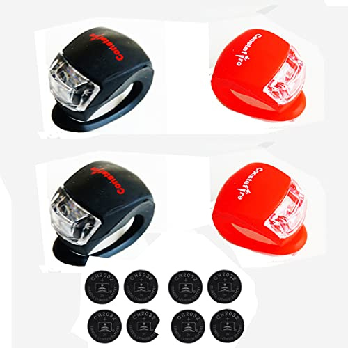 Bike Lights, Set of Front and Back Bicycle light | 4PCS LED Bicycle Headlight Set Will Help Keep You Safe When Riding at Night |, Long-Lasting Bike Headlight and Tail Light Are Super Easy to Install