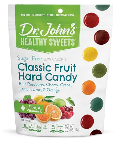 Dr. John's Healthy Sweets Sugar-Free Hard Candies Classic Fruits 3.85 Ounce