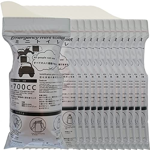 Centhird Einweg-Urinbeutel, 700 ml Tragbarer Urinbeutel 12 Stück, Erbrochenbeutel für Camping Reisen Outdoor Stau Notfall Auto Super Saugfähig Urinbeutel für Männer Frauen Kinder Patienten