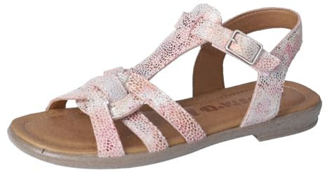 RICOSTA Mädchen Riemchensandalen BIRTE, Kinder Sandalen, Weite: Mittel, Sandaletten, Sommersandalen, bequem, flach, Sommerschuhe, Rose (310), 41 EU