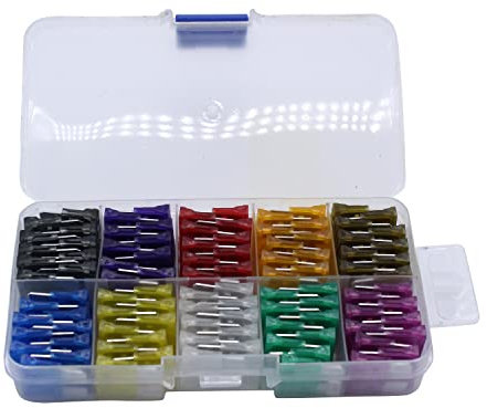 100pcs/set Car Auto Standard Blade Fuse 32V Rated voltage Assorted 2 3 5 7.5 10 15 20 25 30 35 Amp with Storage Box