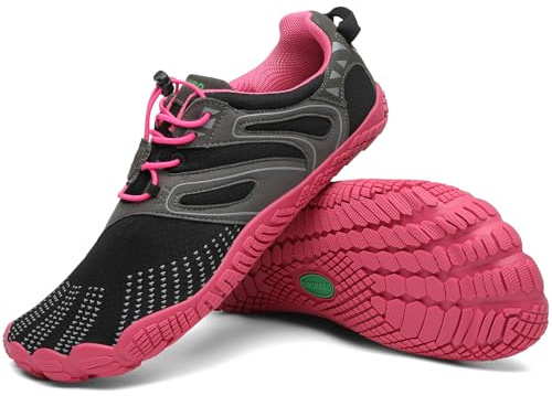 SAGUARO Barfußschuhe Damen Barfussschuhe Herren Outdoor Zehenschuhe Barefoot Shoes Mit Zero-Drop Solhe, Vitality IV - Barfußschuhe Super Rose,Gr.39