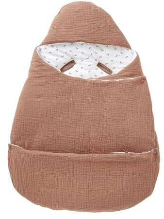VERTBAUDET Nid d'ange transformable en gaze de coton terracotta TU