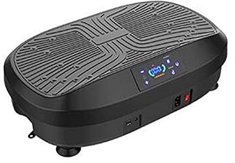 JDSHFEN Placas eléctricas vibratorias, máquina de Placas vibratorias con Altavoz Bluetooth, Control Remoto, 2 Bandas de Resistencia, Entrenador físico por vibración para Bajar de Peso y Cuerpo