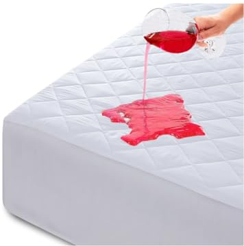 Quilted Single Waterproof Mattress Protector - Noiseless & Hypoallergenic Super Absorbent Mattress protector, 16 (40cm) Deep Waterproof Sheet Fitted Style Single Bed (90x190 CM)