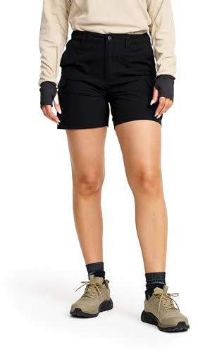 RevolutionRace Adventure Cargo Stretch Shorts für Damen, Leichte und Praktische Wandershorts, Black, XL